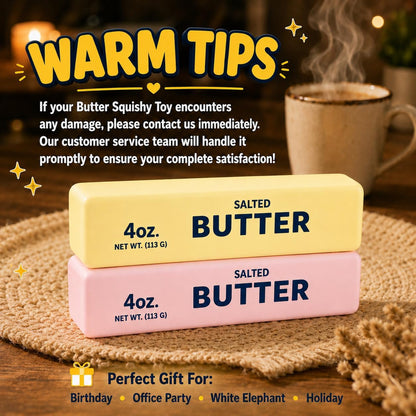 2PCS Butter Squishy, Slow Rising Squishy Toys, Buter Squishy, Squishy Toy, Squeeze Realistic Butter Stick Soft Squeeze Toys, Stress Relief Squishy Fidget Toys