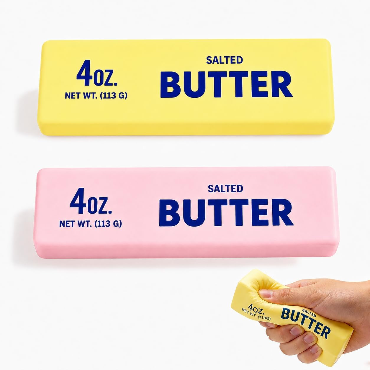 2PCS Butter Squishy, Slow Rising Squishy Toys, Buter Squishy, Squishy Toy, Squeeze Realistic Butter Stick Soft Squeeze Toys, Stress Relief Squishy Fidget Toys