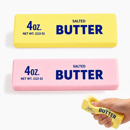 2PCS Butter Squishy, Slow Rising Squishy Toys, Buter Squishy, Squishy Toy, Squeeze Realistic Butter Stick Soft Squeeze Toys, Stress Relief Squishy Fidget Toys