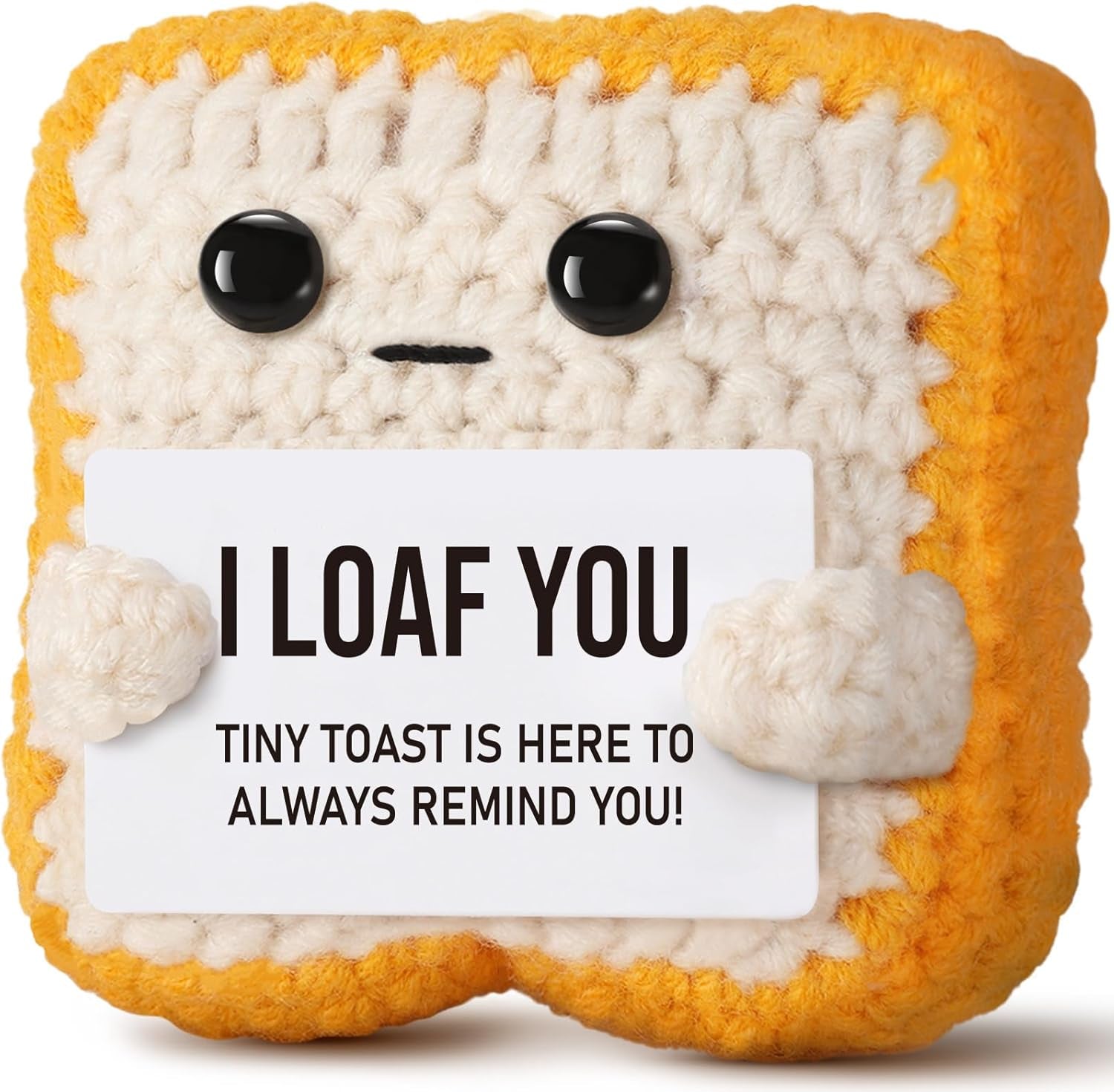 Gifts for Her Him Loved One Crochet Toast “I Loaf You” Gifts for Boyfriend Girlfriend, Funny Wedding Anniversary Birthday Gift for Women Men Couples Wife Husband - Easter Basket Stuffers & Mothers Day